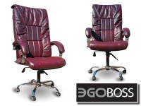 Офисное массажное кресло EGO BOSS EG1001 Maroon в комплектации ELITE натуральная кожа - магазин СпортДоставка. Спортивные товары интернет магазин в Пензе 